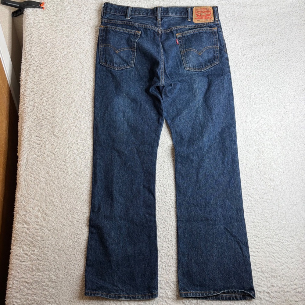 Levis 517 Mens Dark Wash Bootcut Jeans 36x32 Blue wide leg dark wash